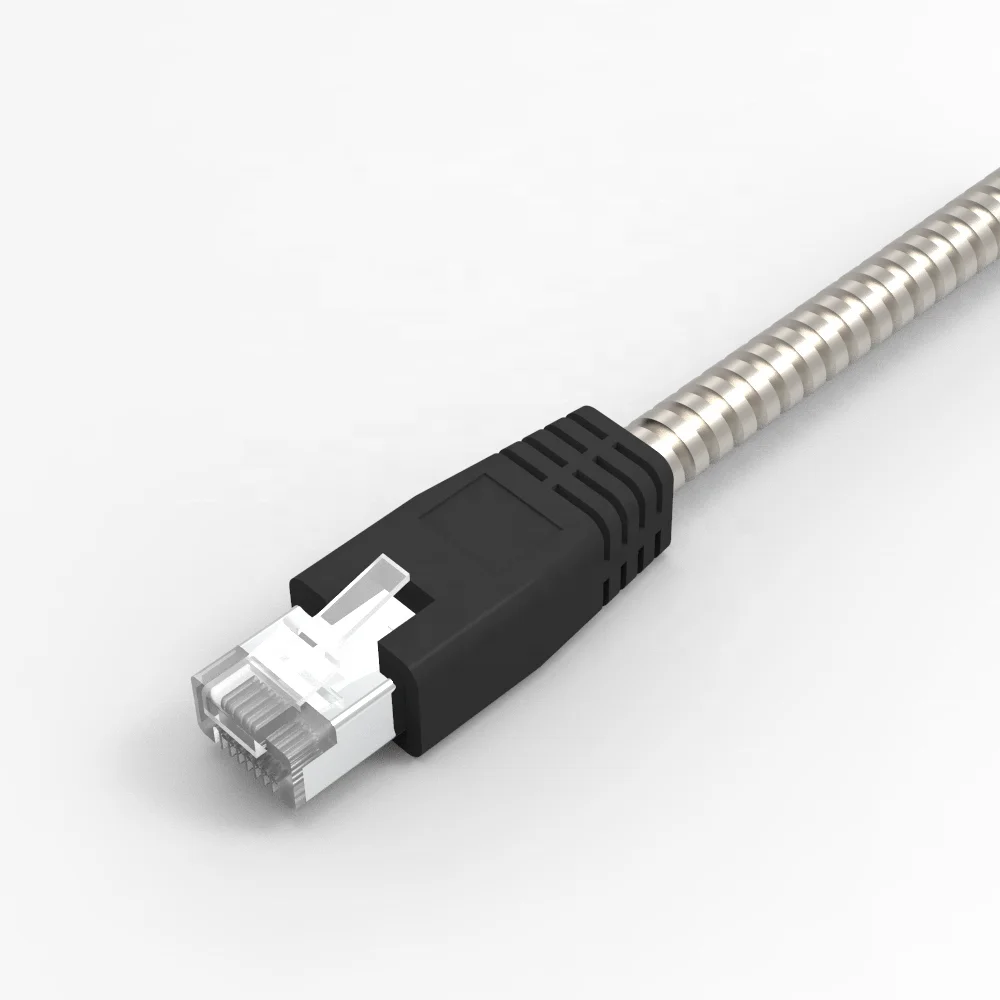 RJ45 с винтовым замком мужской металлический бронированный кабель