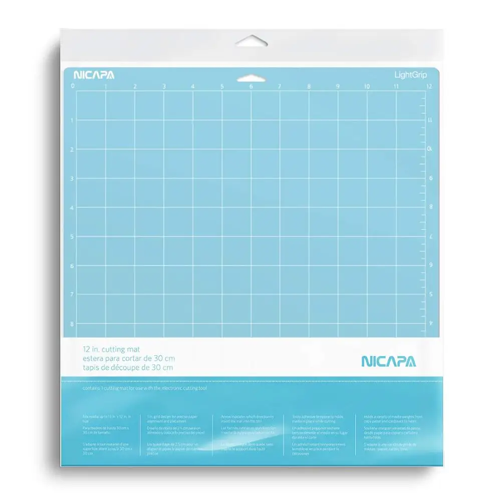 Nicapa Blue Lightgrip Cutting Mat for Cricut Explore Air/Air 2/Maker (12x12,3pack) Adhesive Sticky Craft Accessories Mats