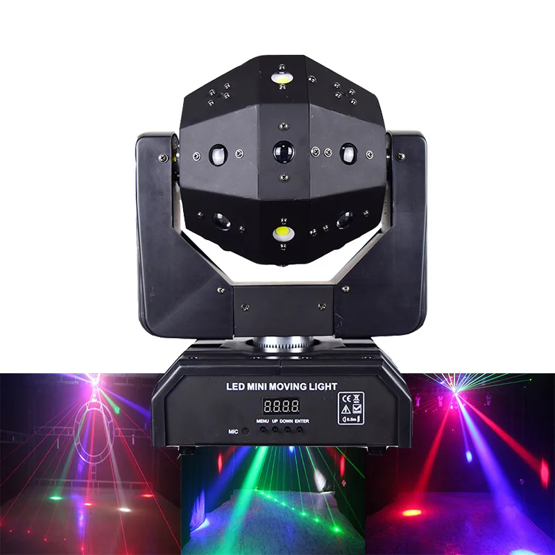Disco Stage Effect DMX Controled LED Spotlight KTV Clubs LCD Display Rotating Stage Light Audio Video LED Laser Fog Light YS-05