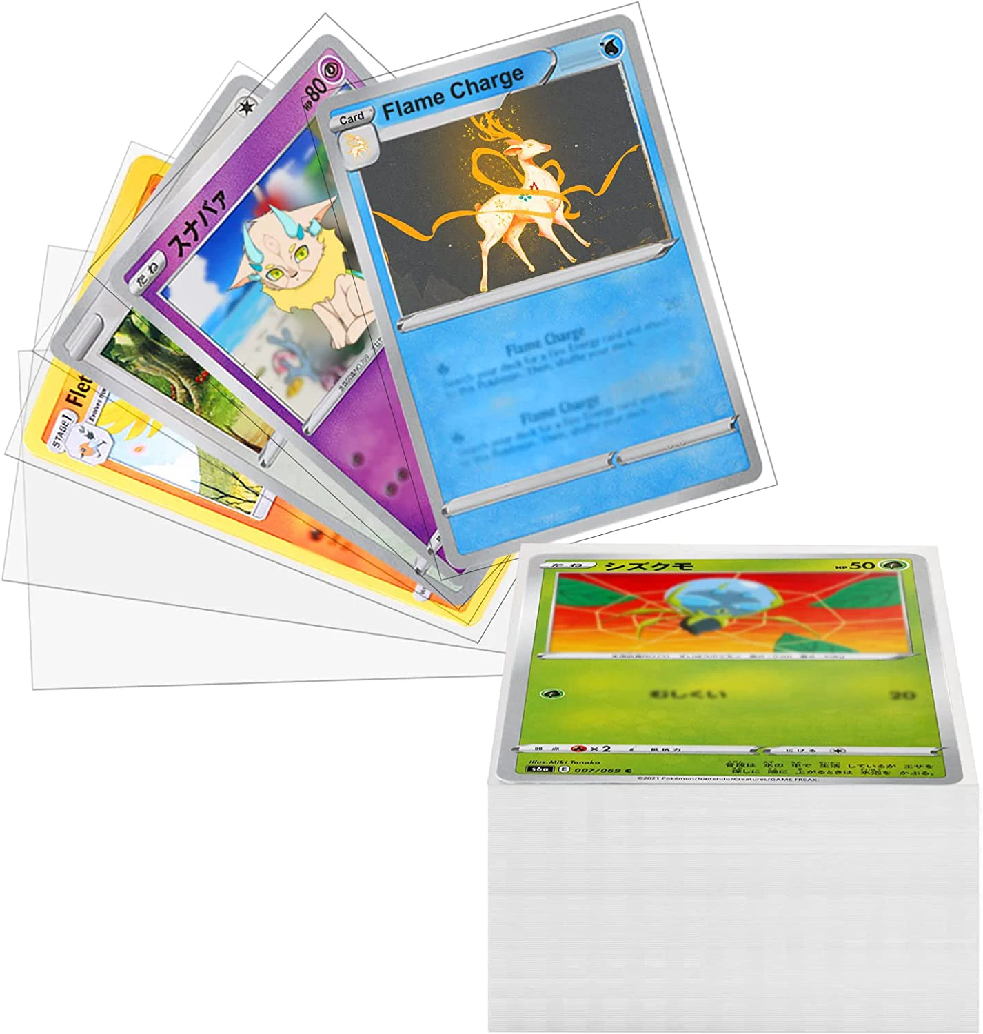 Penny Sleeves Trading Card Sleeves Protector Compatible with Pokemon, Top Loader Baseball Football Basketball Sleeves Fits