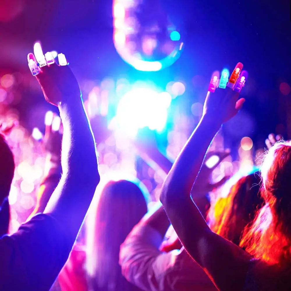 Novelty Place LED Party Finger Lights Flashlight for Kids and Adults finger Ring Toys for Halloween Party, Raves, Concert Shows