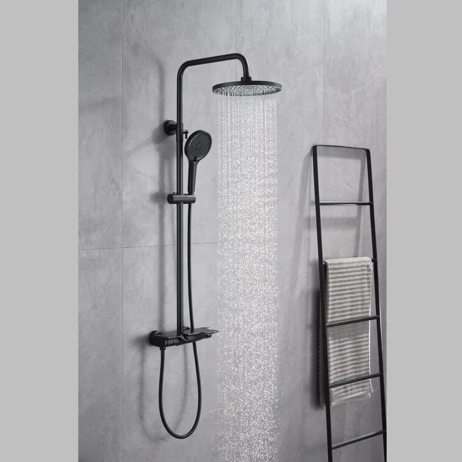 Современная 4-сторонняя термостатическая система для душа интеллектуальный цифровой дисплей распылитель дождя латунные отели серая отделка