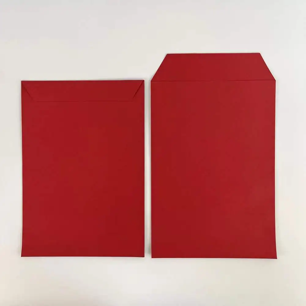 Customize Recycled Black Card Paper Folding Envelope With Custom UV Varnish Logo A4 Envelopes Packaging