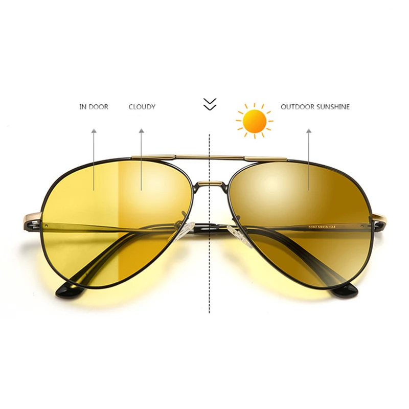 DOISYER  Luxury Fashion Day And Night Polarized Photochromic Night Vision Glasses Metal High Definition View Driving Sunglasses