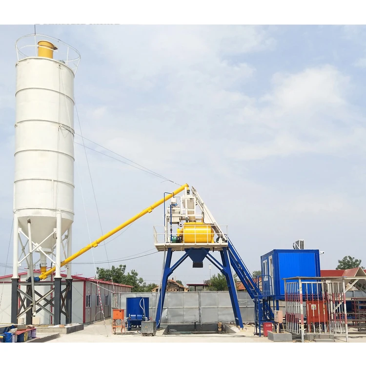 portable mobile 25 m3/h concrete batching plant concrete mixers