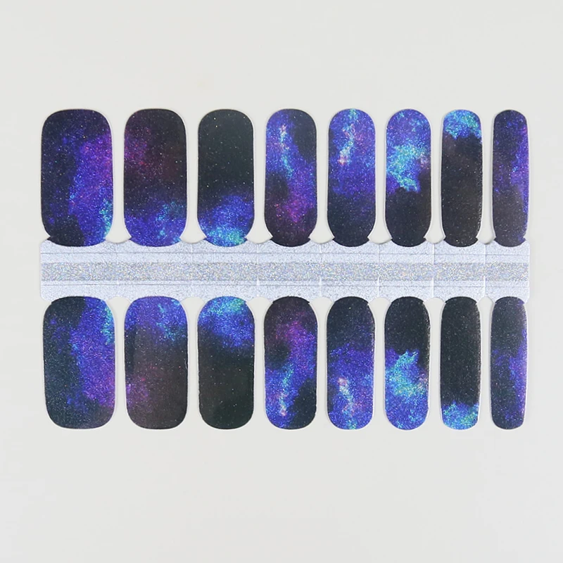 Wholesale eco-friendly adhesive ZB series nail polish strips 100% spring colorful flower pattern custom finger nail polish strip