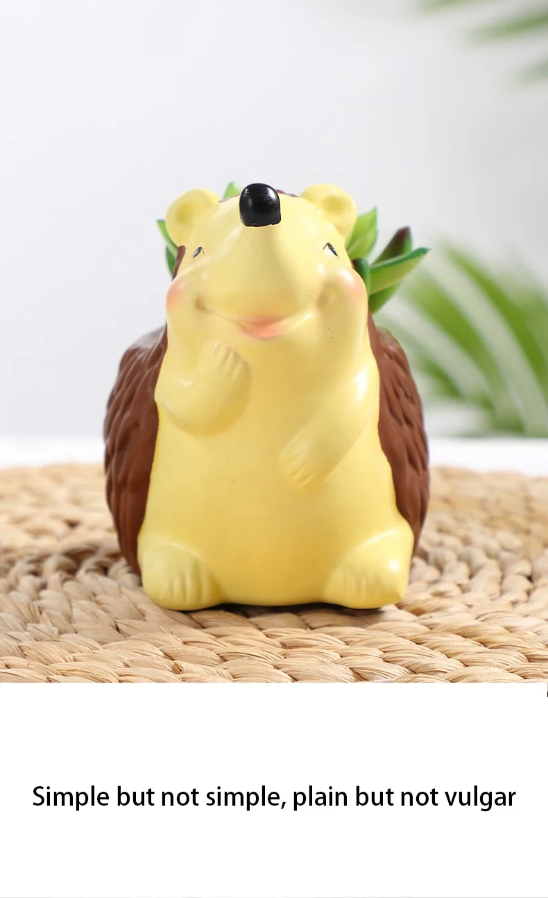 Cross-border resin crafts Halloween new cartoon hedgehog flower pots succulent home furnishings custom desktop furnishings