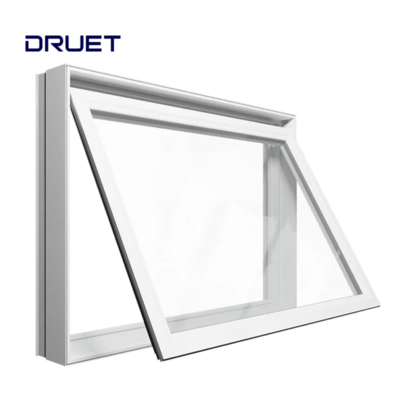 USA market hurricane impact thermally broken aluminum decorative window awning pvc awning window