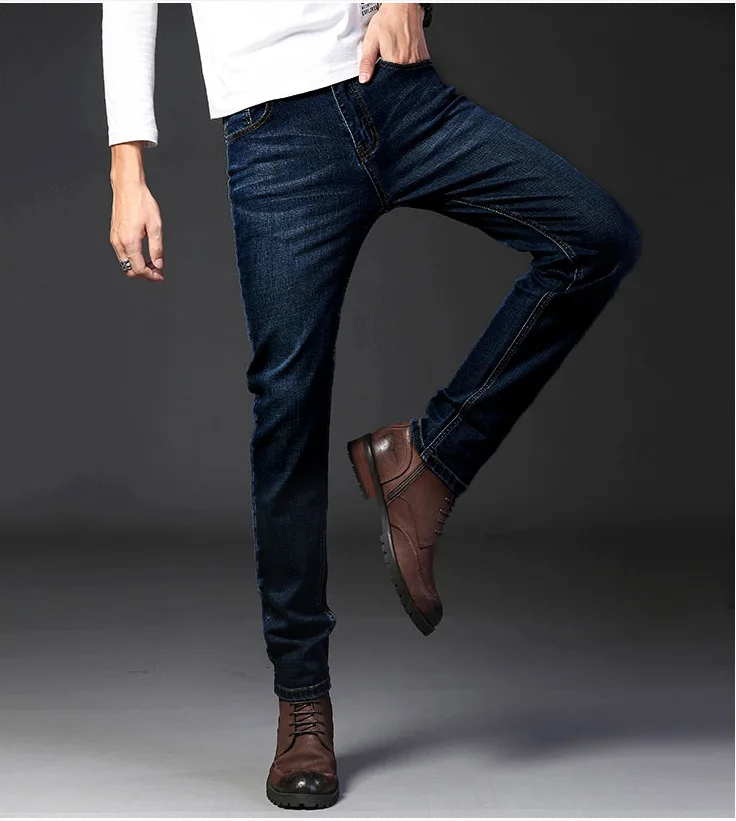 Office Men Jeans With Full Color Designer Jeans Italian Slim Fit Strech Black Jeans For Business and Vocation Wear