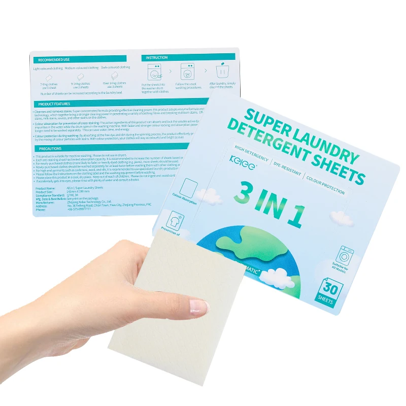 3 In 1 Laundry Tablets High Foam Easy To Rinse Laundry Detergent Sheet Biodegradable Washer Soap Strips Laundry Detergent Sheets