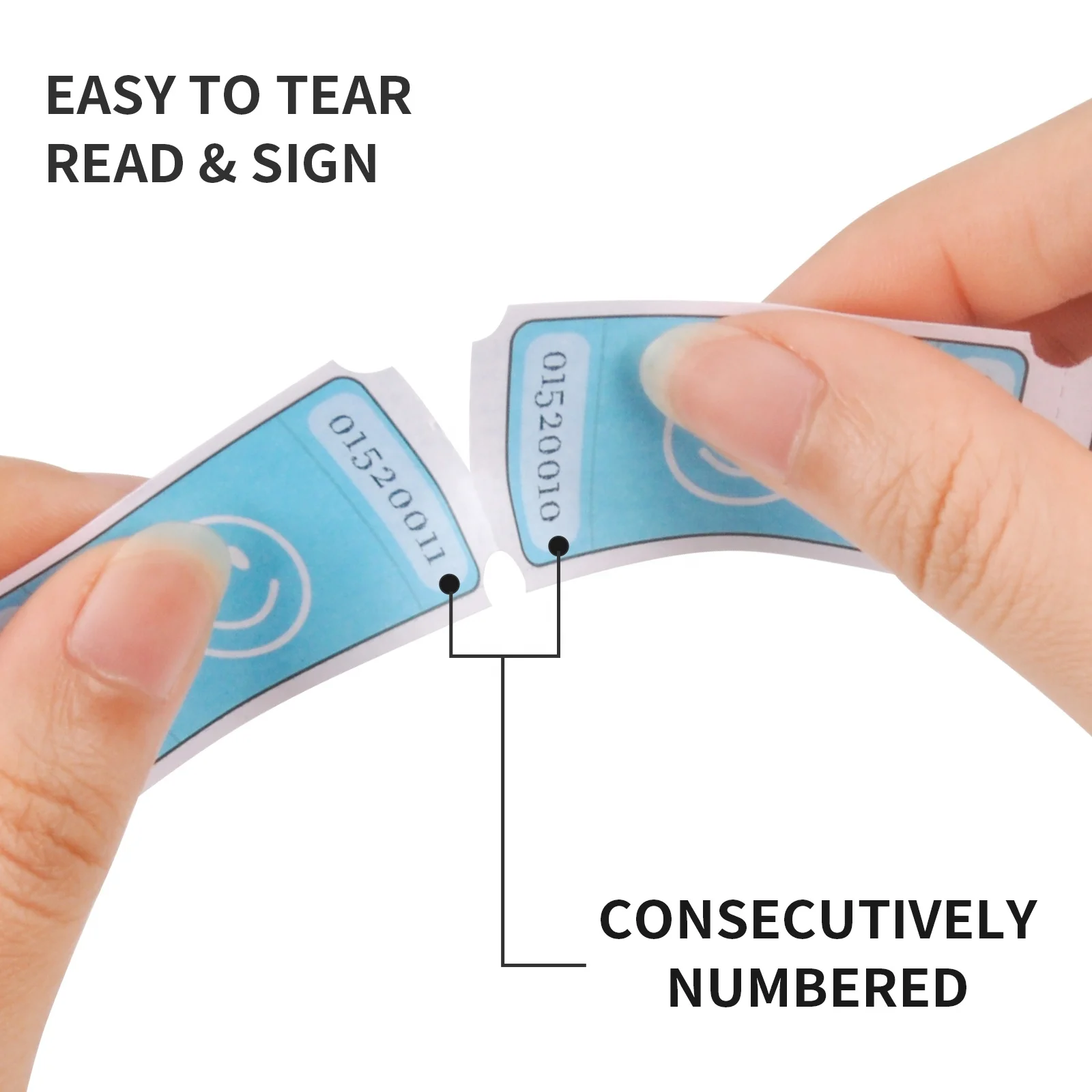 L LIKED Smile Raffle Tickets Roll,Each Tickets 1'x2', for Class Reward, Fundraiser & Prizes,1000 Tickets/Single