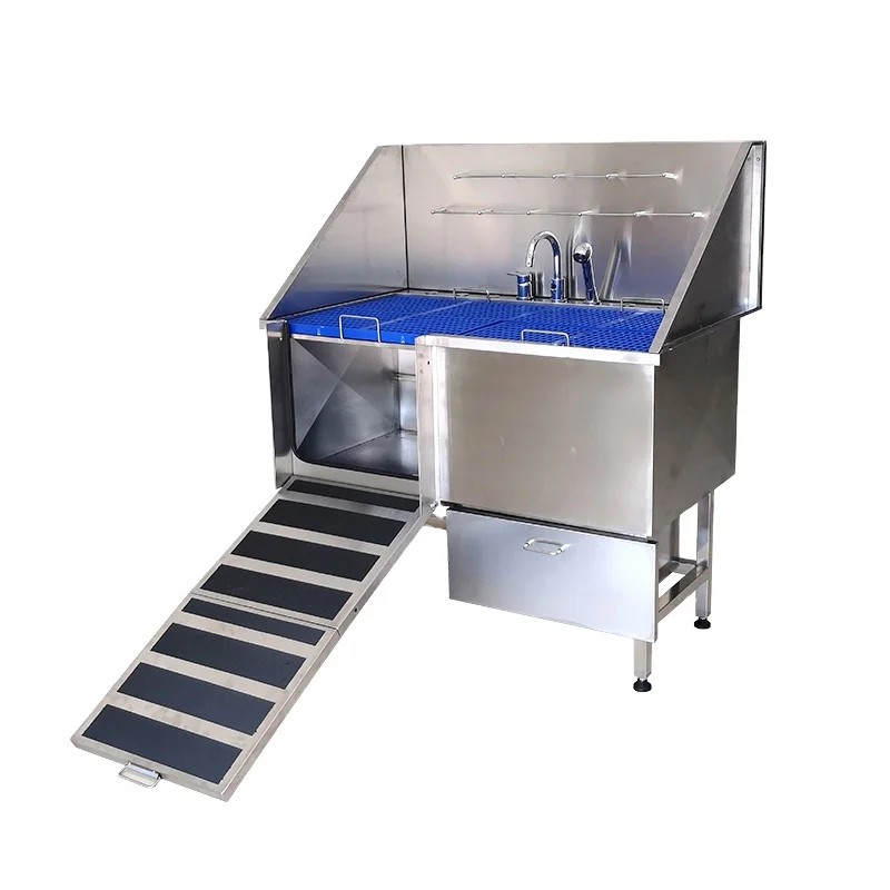 Lize pet SPA bathtub with ramp stainless steel pet bath pool dog bath beauty tub  grooming bath for sale with shower head