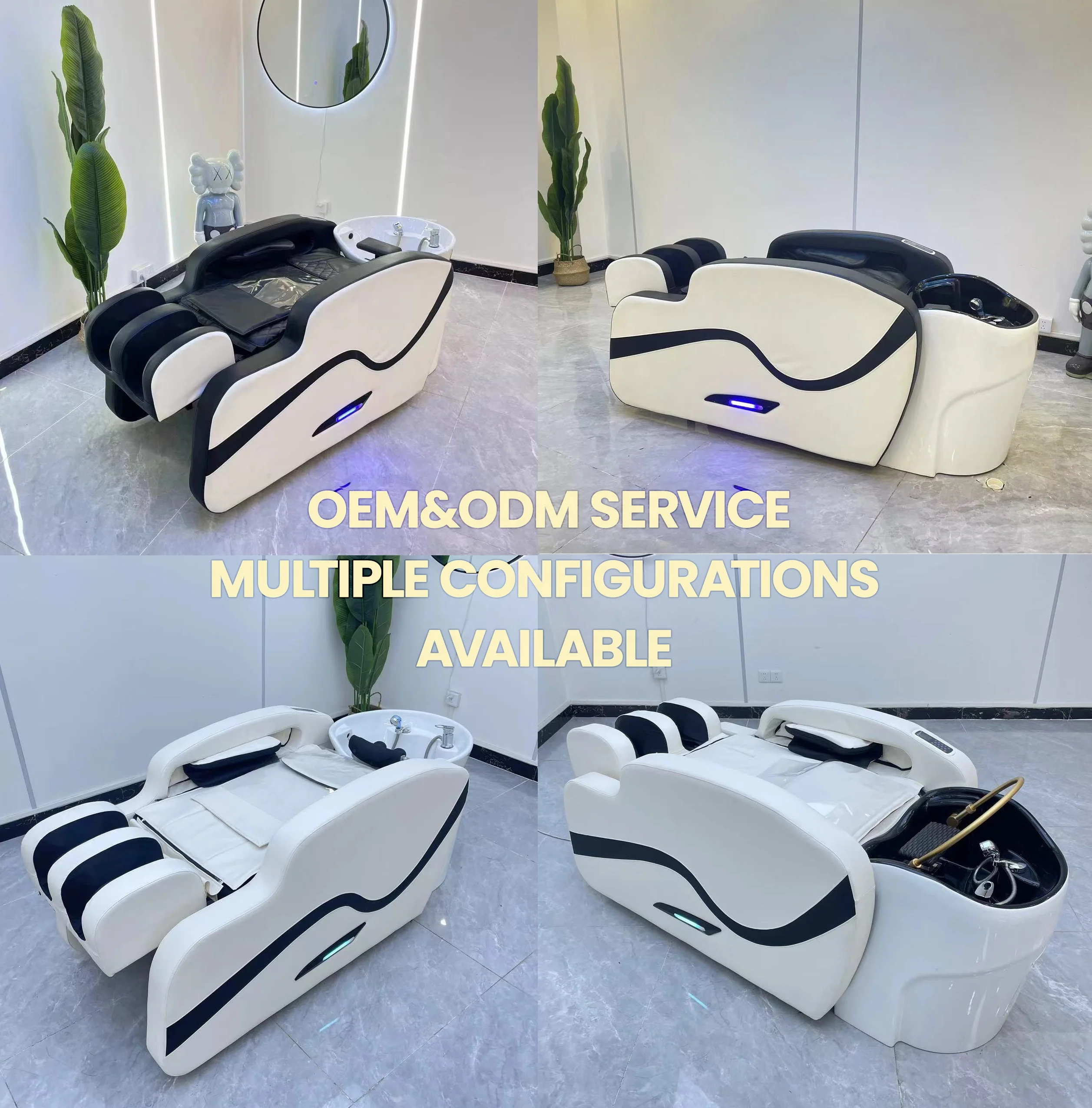 Hair Salon Furniture Barber Shop Luxury Shampoo Bed With Massage Shampoo Chair Water Fumigable Massage Salon Shampoo Bed