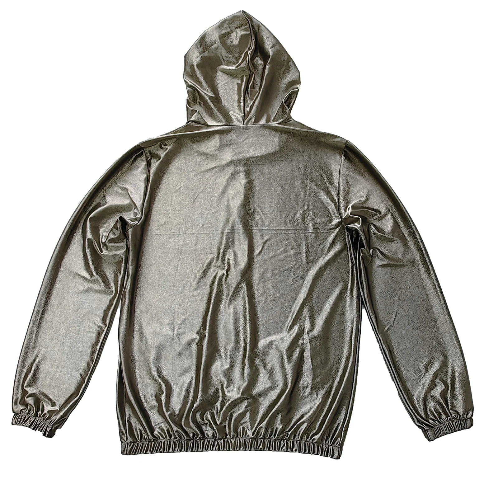 Conductive Silver Fiber Hoodie Anti-radiation EMF/EMI/RF Blocking Faraday Fabric Jacket Shielding 5G Signal Silvery Short Coat