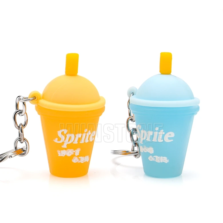 Custom 3D Soft PVC Figure Toys Cute Dustbin Keychain