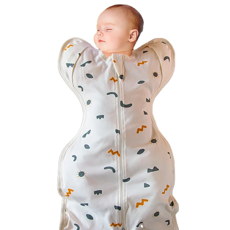Soft Breathable Cotton Bamboo Swaddle Blanket Baby Girl Boy Easy Zipper Wrap Transition Newborn Infant Baby Sleep Sack