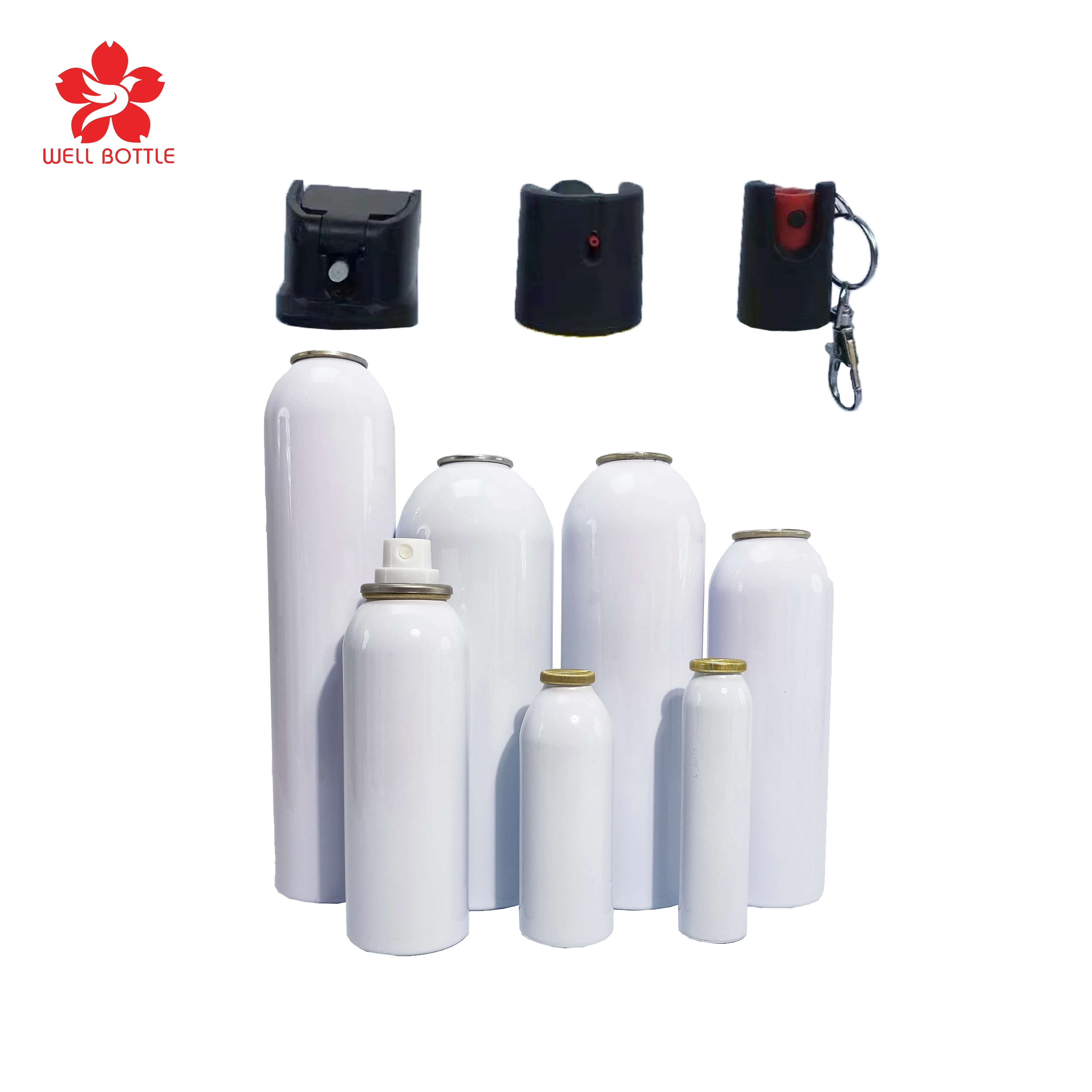 Customized Pepper Spray Aerosol Can white Aluminum Spray Bottle Supplier AB264E