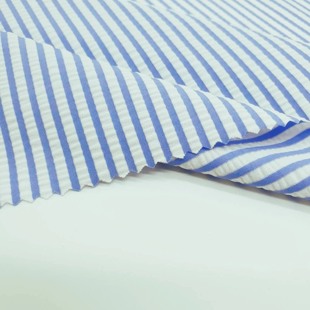  Stipe pattern knitted polyester nylon spandex jacquard textured four way stretch fabric for swimwear and sports