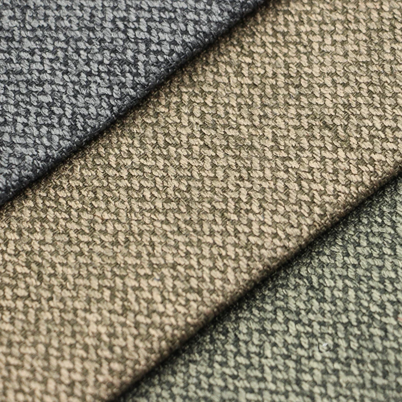 Mand textile wholesale high quality plain woven dyed polyester linen dining room chair upholstery fabric from shaoxing