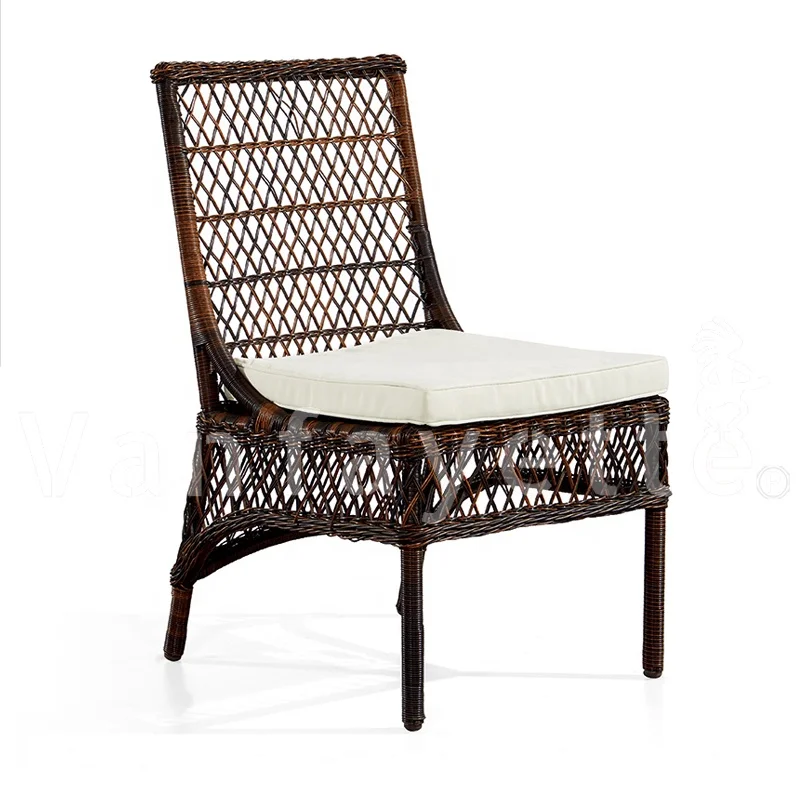 Woven Rattan Products Cane Outdoor Dining Chairs Rattan Garden Dining Chairs Rattan and Metal Dining Chairs