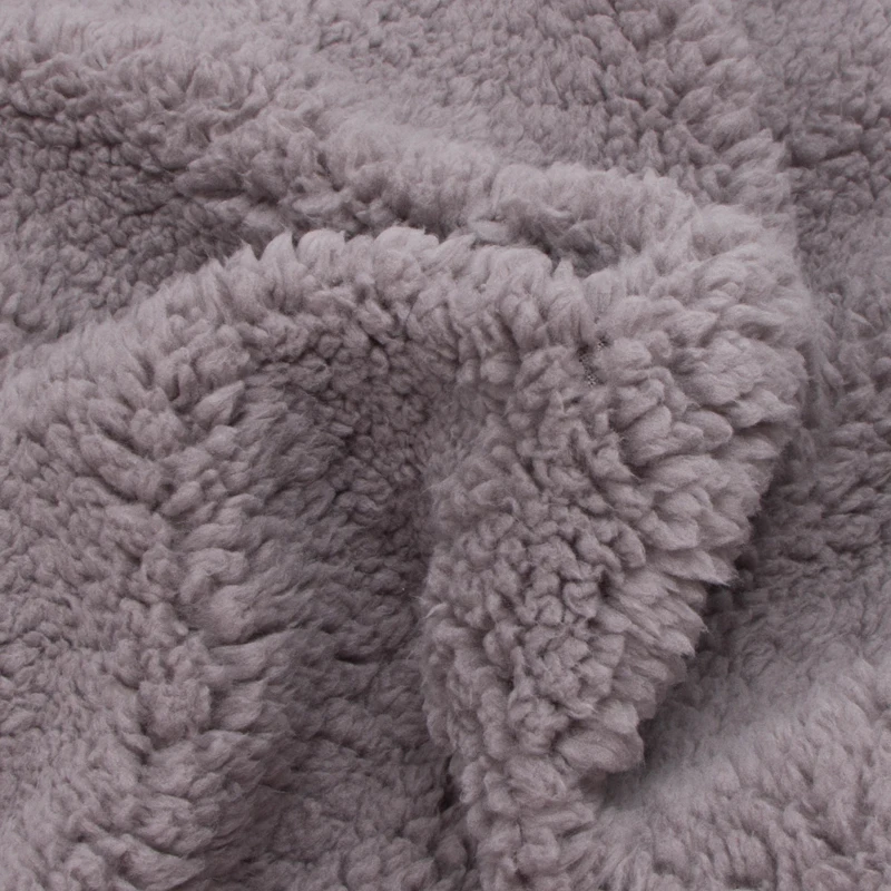 Luxury Dark blue Faux Fur Lamb Cashmere Wool Fabric for  Winter Garment