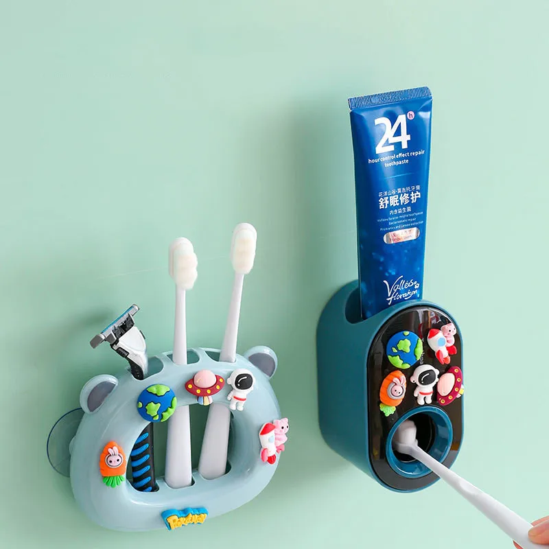 High Quality Factory Directly Toothbrush Holder Automatic Toothpaste Dispenser Toothbrush Holder Bathroom Accessories