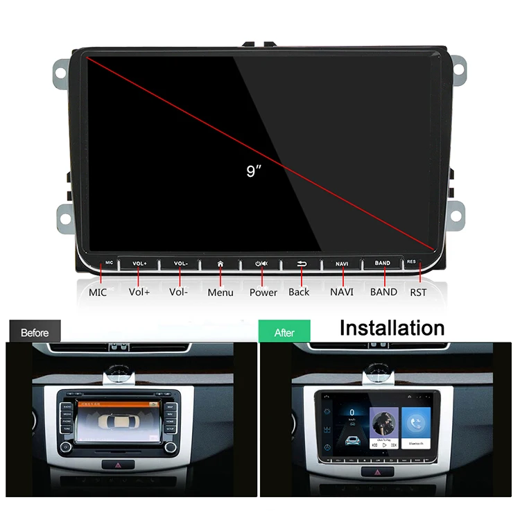 9 Inch Android 8.0 Car radio GPS Navigation for VW Skoda Octavia golf 5 6 touran passat B6 jetta polo tiguan