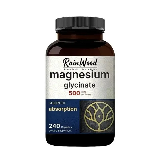 Private Label Magnesium Glycinate Magnesium Glycinate 120 Capsules 500mg Magnesium Bisglycinate Capsules