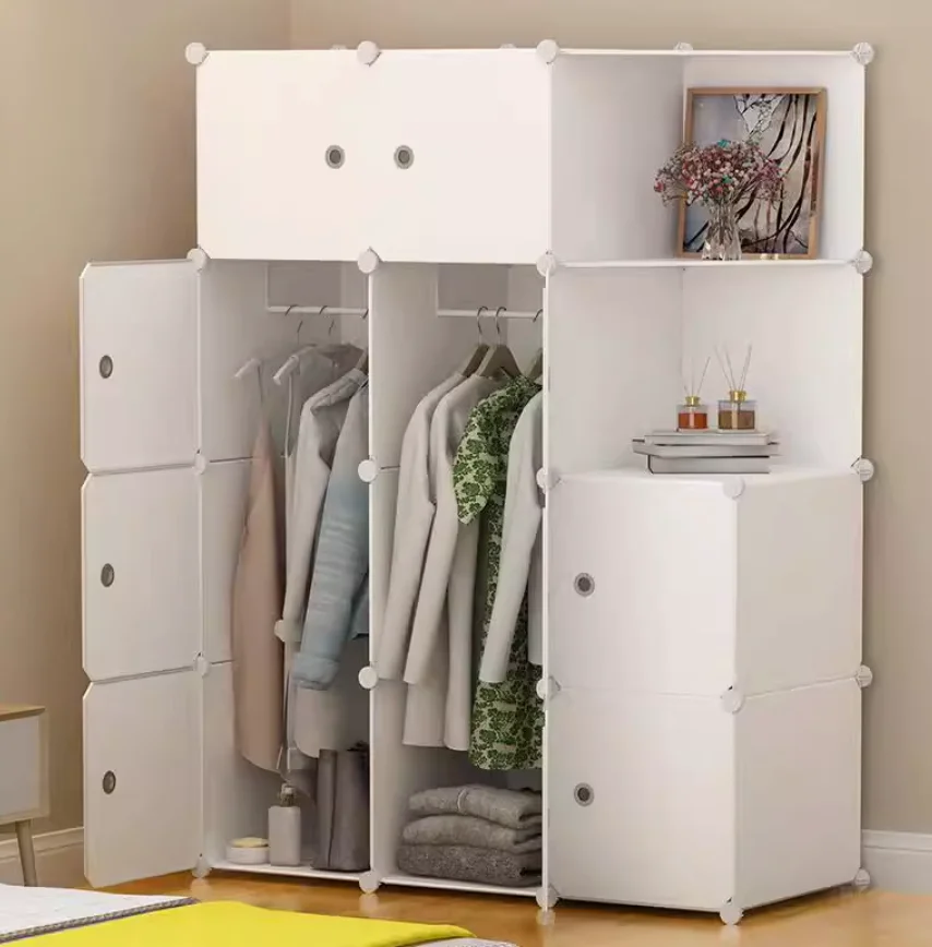 Home Furniture Plastic Cubes Craft Design DIY Cabinets for Sale Bedroom Storage Wardrobe