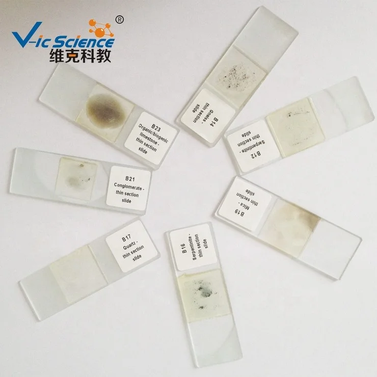 Microscope Prepared Mineral Grinding Slides Stone Section Slides Rock Specimen Thin Section