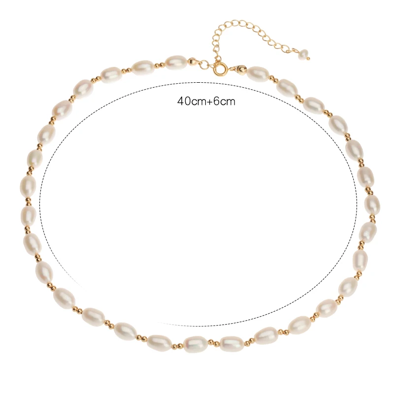 Original Water Drop Rice Beads Jewelry Natural Freshwater Pearl Necklace Clavicle Chain Real Pearl Necklace