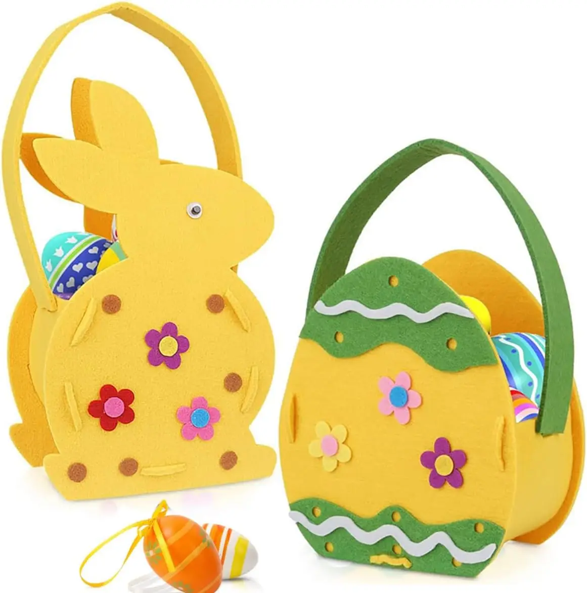 wholesale heavy duty decoration handmade gift bags kids easter rabbit bucket for easter egg hunting