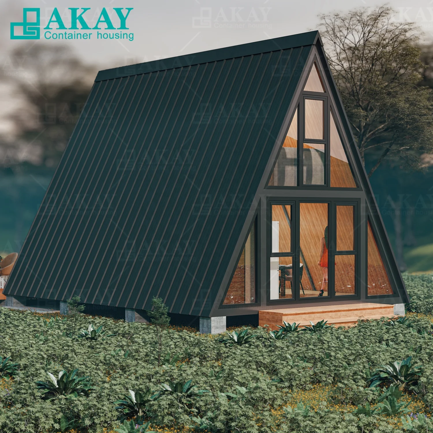 Luxury Frame Small Triangle House, Low-Rise Heat-Insulated Villa, Modular Home, Detachable Container House