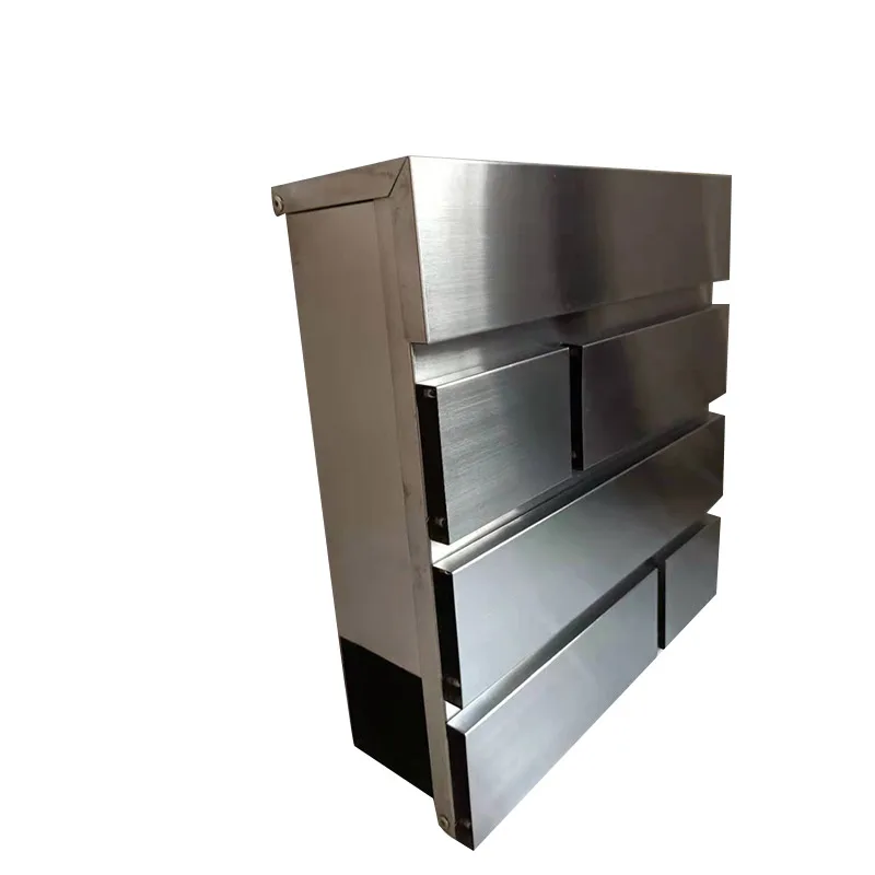 Outdoor street modern mailbox sturdy stainless steel delivery box key lock letter box