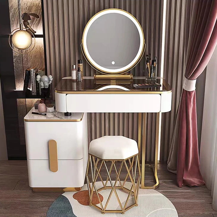 Luxury Bedroom Dressing Table Household Cabinet Makeup Table Modern Simple Makeup Table With Smart Mirror