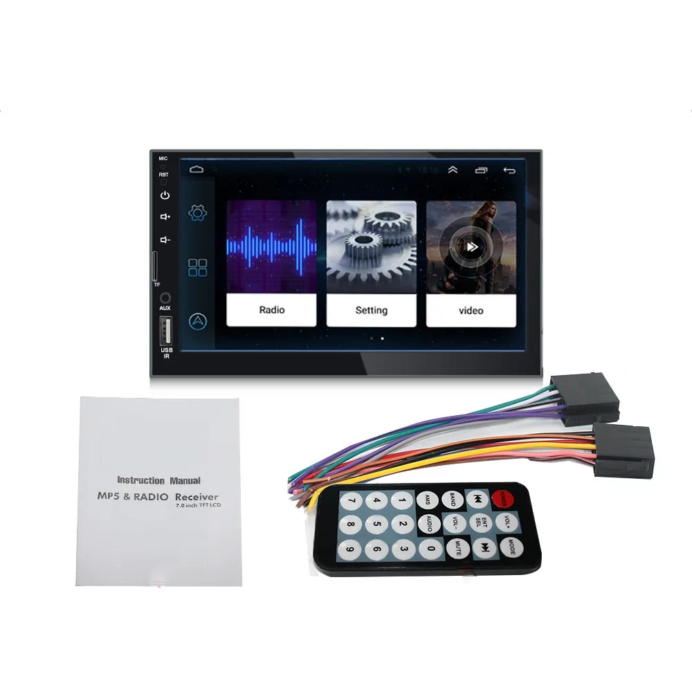 Universal Auto Radio MP4 MP5 Player Remote Control 7 inch 2 Din Car Radio with BT