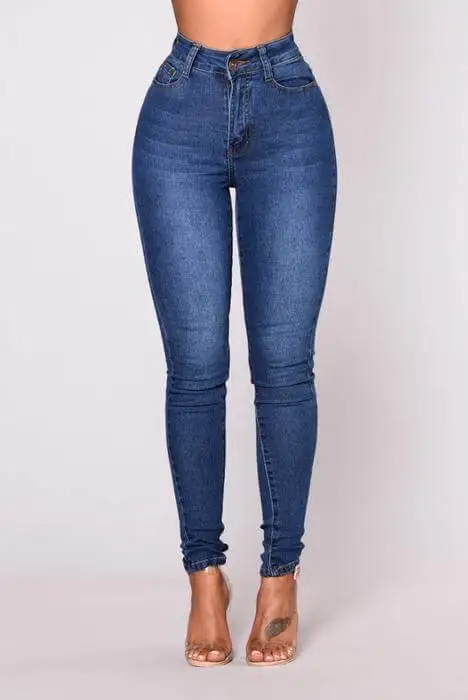 Fashion Slim Classic Basic Denim Jeans For Women Skinny High Waist Jeans Tights Denim Pencil Pants Stretch Women Jeans