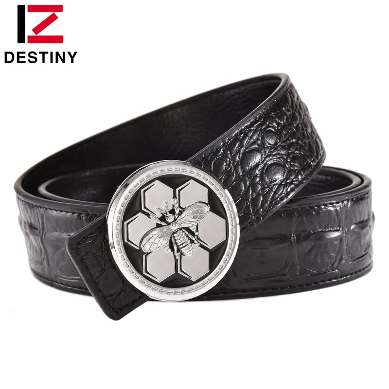 Factory Wholesale Custom Belts Bee Buckle Fashion Luxury Brand Famous Designer Men Leather Belt