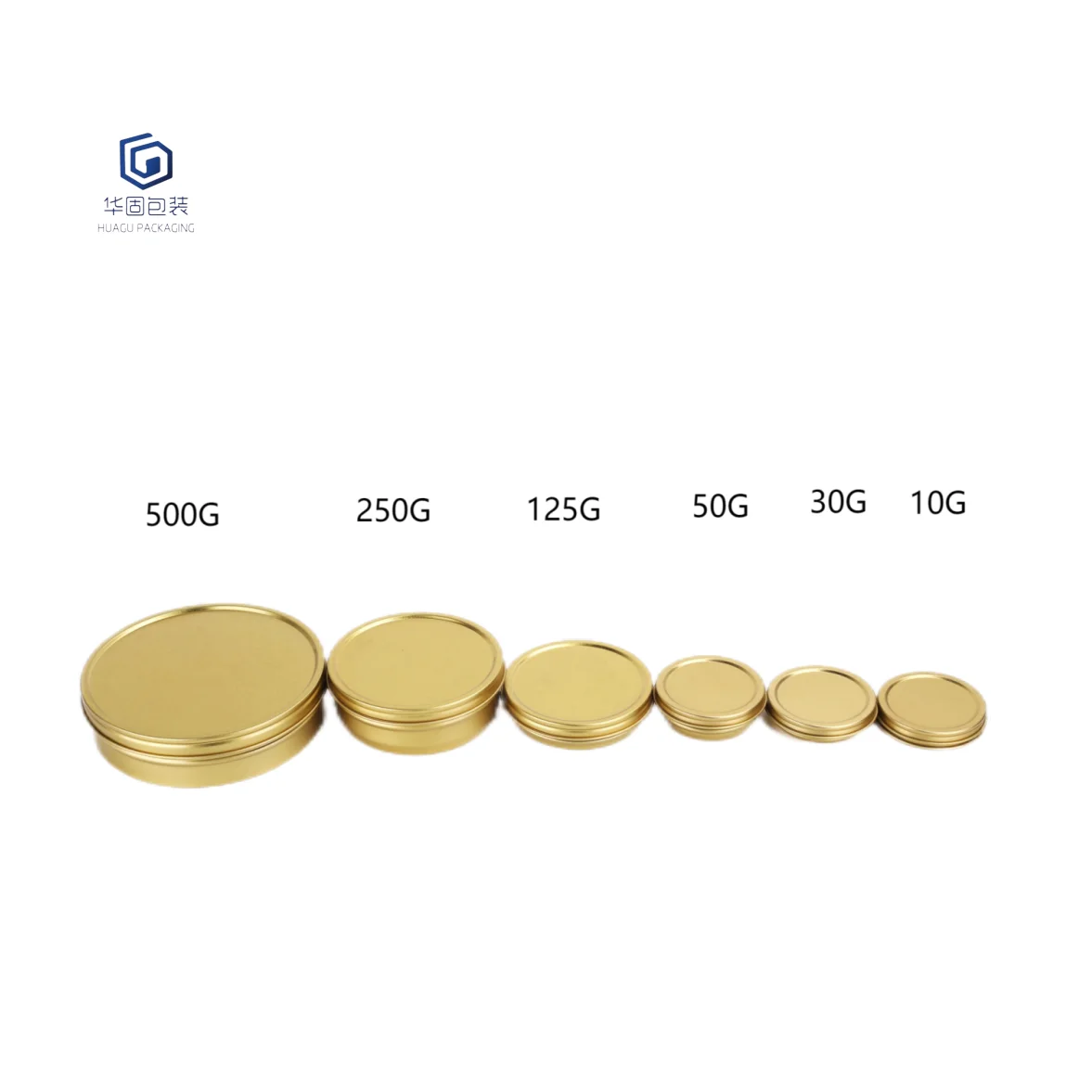 500G250G125G50G Factory direct wholesale metal tin caviar packaging round box in gold black silver container with lid logo print