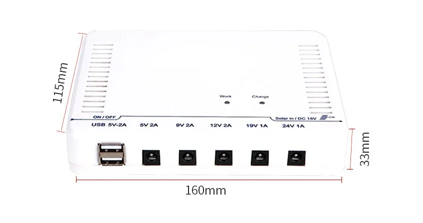 Перезаряжаемый Портативный выход 12000 мАч Dc 12v 9v 5v Mini Ups 15v 24v Резервное копирование для мобильного телефона ноутбука