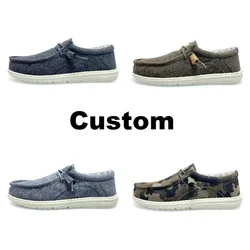 OEM Slip on Luxury Loafers Boys Mens Boat Shoes Casual  Fashion Walking Canvas Trendy Shoes