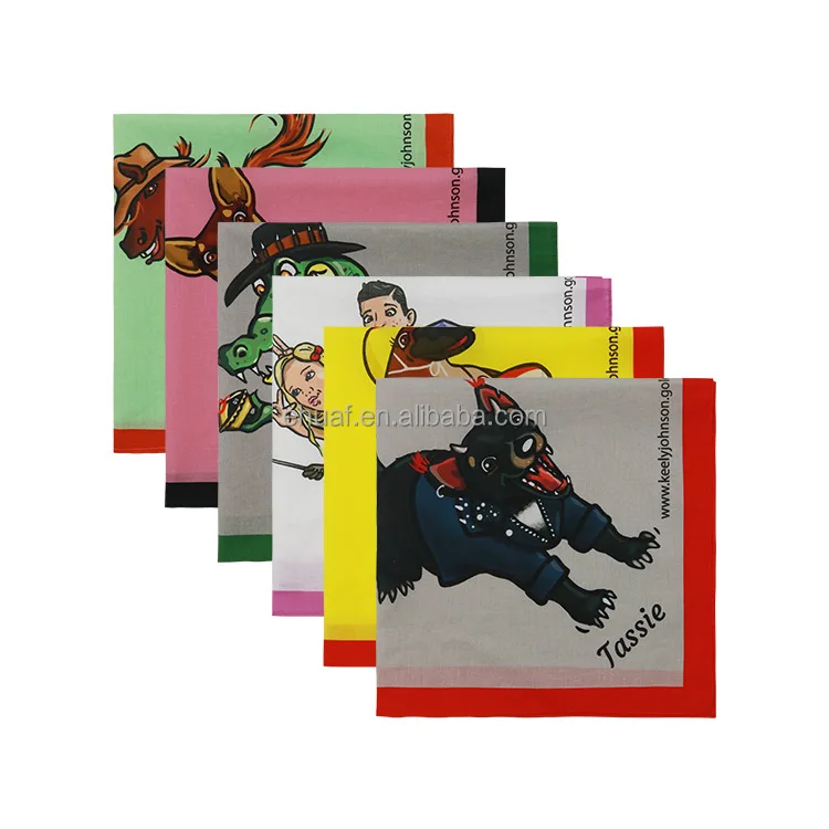 Customized Design Your Own Logo Printing Bandana Square Polyester Bandana High Quality Digital Print Bandanas