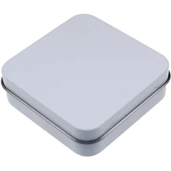 Wholesale Black Small Metal Box Hinged Jewelry Condoms Storage Flat Square Tin