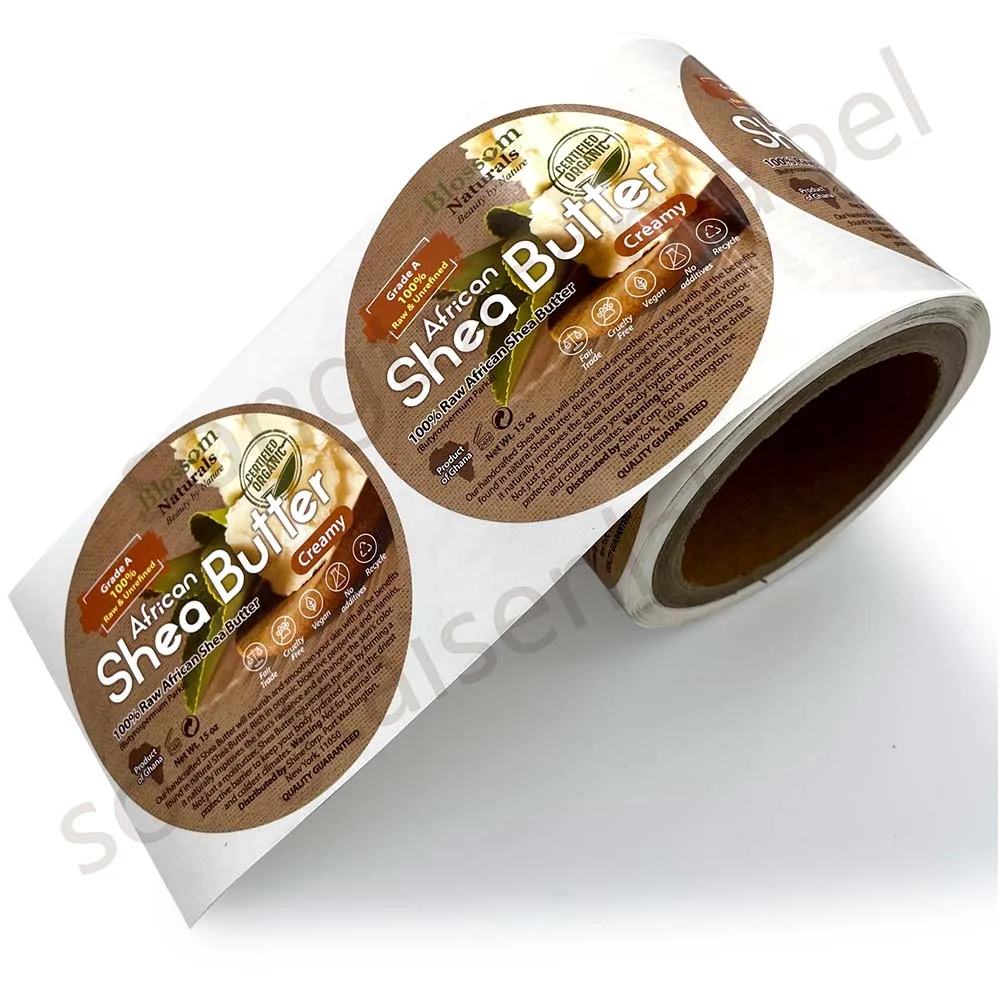 Customized Self Adhesive Packaging Roll Labels Vinyl Canned Frozen Food Label Stickers