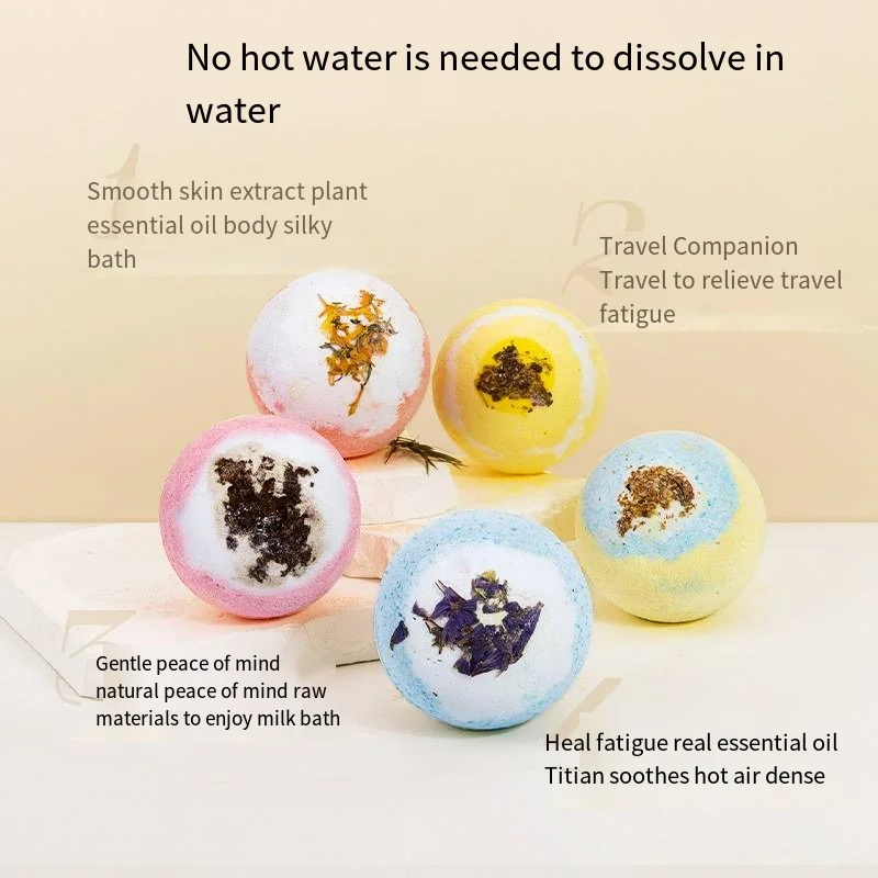 100g Bath Bomb Exfoliating Nourishing Skin Essential Oil Bath Salt Ball Cleaner Aromatherapy Supplies Relaxing Bath Bubble Balls