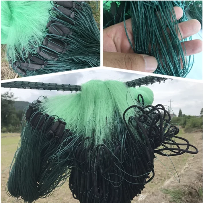3 layer monofilament gill net with floating fish trap Rede De Pesca nylon net