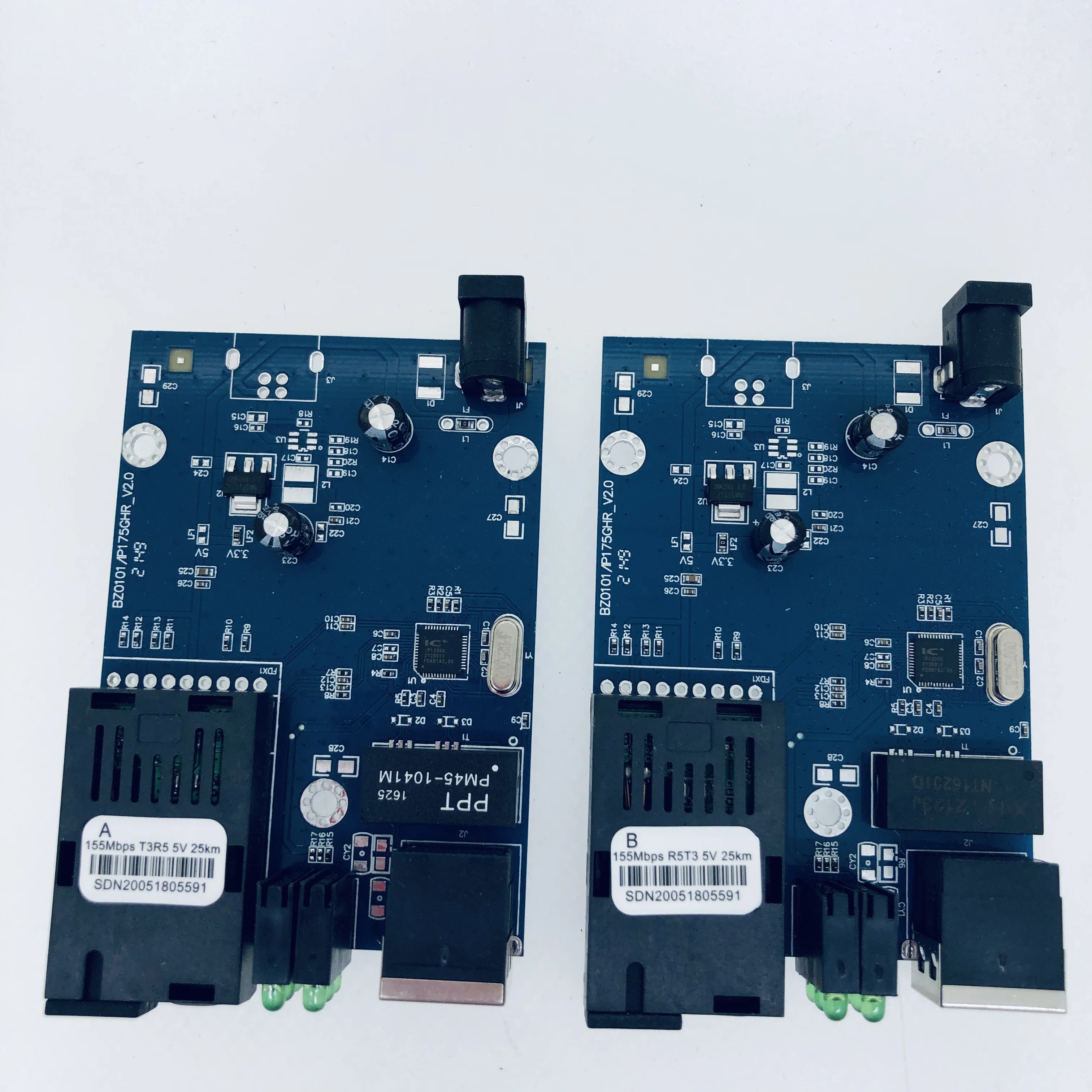 RTXMC Fiber Media Converter Singlemode Single Fiber 10/100m 25km 1 Rj45 1 Sc Connector Optical Media Converter Pcba Board A Pair