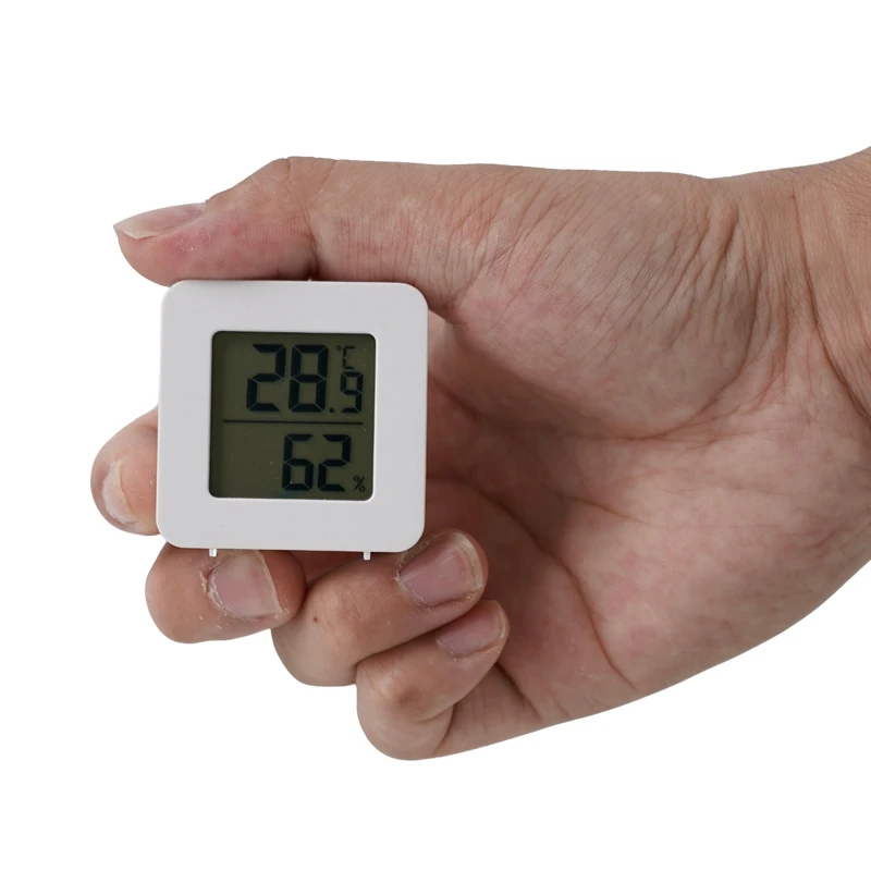Mini Square Digital Thermometer and Hygrometer for Home and Office Use Cooking Friendly Plastic Household Thermometer