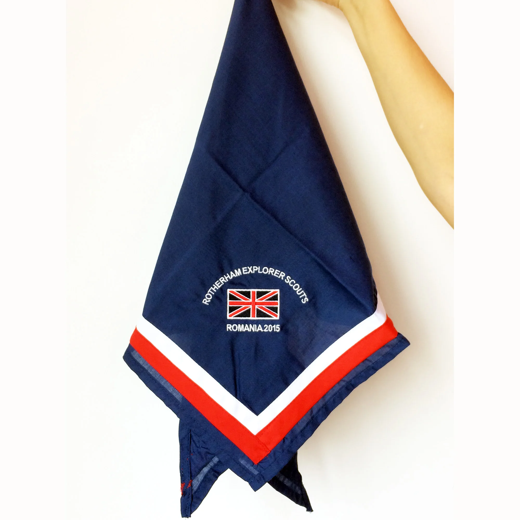High Density Outdoor Custom Logo  Polyester Scout Scarf Stock Size Neckerchief for Summer Camp
