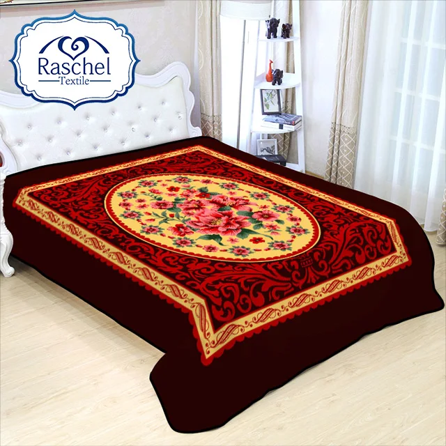 100% polyester korea style Winter Raschel Blanket Thicken Customization Super Soft Mink Fleece